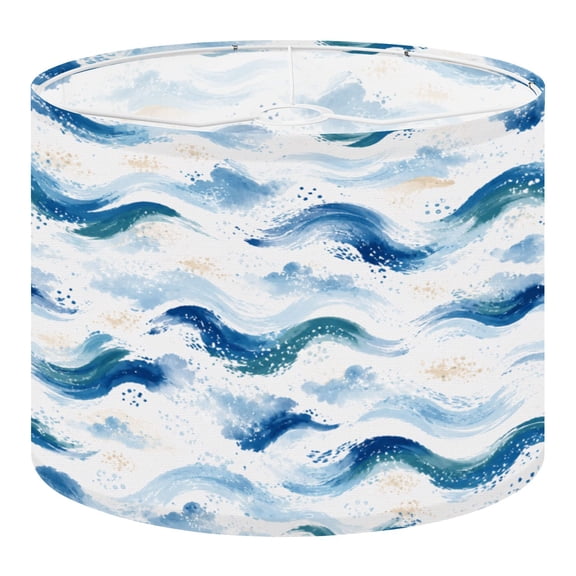 Linen Drum Lampshades Abstract Modern Blue Seascape Ocean Theme Blue Ocean 13"x13"x10" Light Shade for Table Lamps Floor Lamp Shades Lampshade Replacement Assembly Required