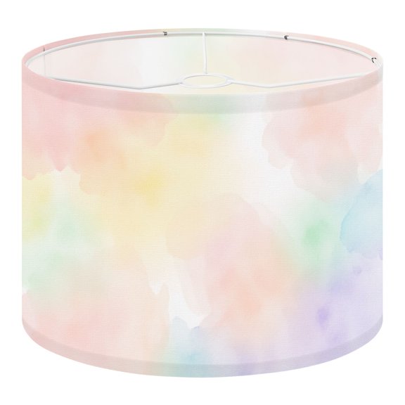 Linen Drum Lampshades Abstract Pastel Watercolor Gradient Soft Blended Colors 13"x13"x10" Light Shade for Table Lamps Floor Lamp Shades Lampshade Replacement Assembly Required