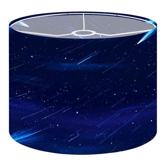 Linen Drum Lampshades Abstract Starry Night Sky Blue Meteor Streaks Cosmic Light 13"x13"x10" Light Shade for Table Lamps Floor Lamp Shades Lampshade Replacement Assembly Required