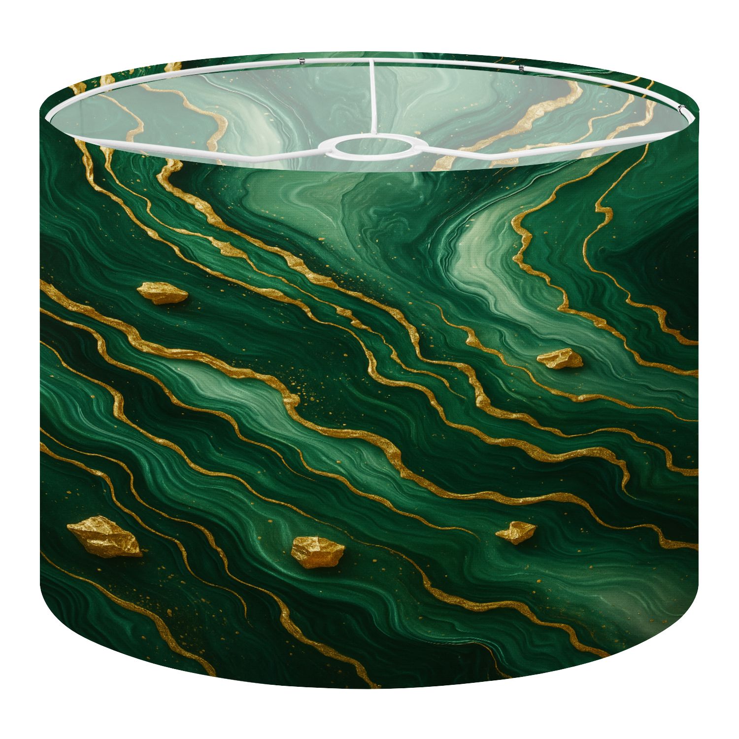 Linen Drum Lampshades Abstract luxury marble art marbling texture Green gold 3d 13"x13"x10" Light Shade for Table Lamps Floor Lamp Shades Lampshade Replacement Assembly Required