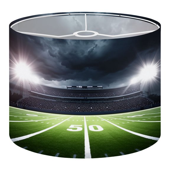 Linen Drum Lampshades American football satdium 13"x13"x10" Light Shade for Table Lamps Floor Lamps Drum Lamp Shades Lampshade Replacement Xmas Decoration for Sports Fan Assembly Required