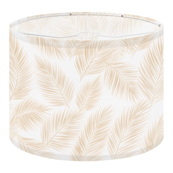 Linen Drum Lampshades Beige Tropical Palm Leaf White 13"x13"x10" Light Shade for Table Lamps Floor Lamp Shades Lampshade Replacement Assembly Required