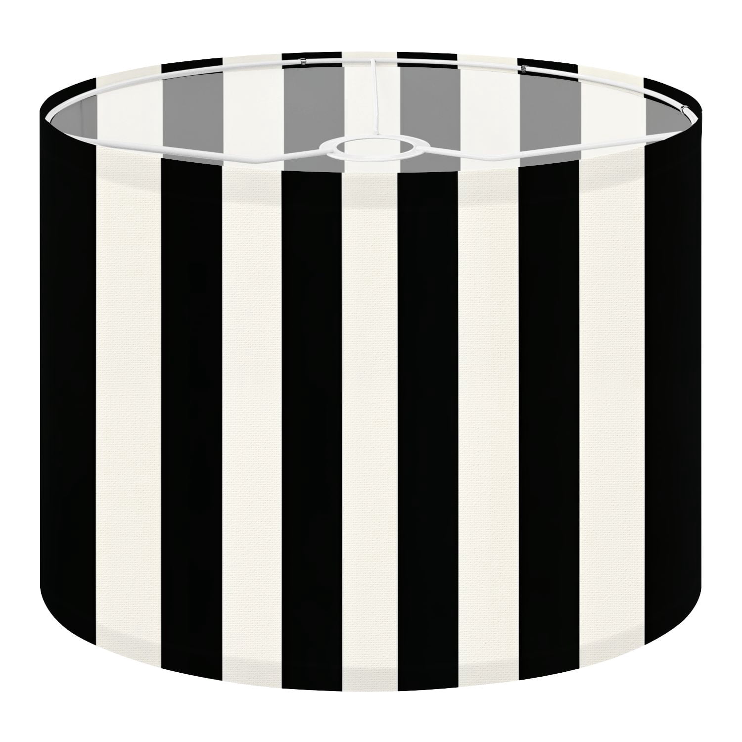Linen Drum Lampshades Black White Vertical Striped Minimalist Design 13"x13"x10" Light Shade for Table Lamps Floor Lamps Drum Lamp Shades Lampshade Replacement Assembly Required