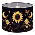 thumbnail image 1 of Linen Drum Lampshades Boho Butterfly Floral Vintage Aesthetic Retro Moth Sunflowers Crescent 13"x13"x10" Light Shade for Table Lamps Floor Lamp Shades Lampshade Replacement Assembly Required, 1 of 8