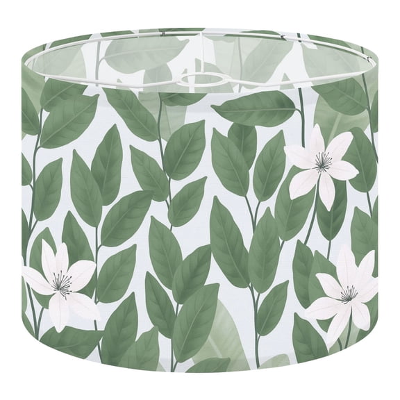 Linen Drum Lampshades Botanical seamless banana leaves vines other leaves light 13"x13"x10" Light Shade for Table Lamps Floor Lamps Drum Lamp Shades Lampshade Replacement Assembly Required