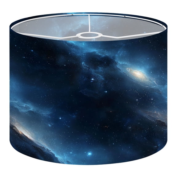 Linen Drum Lampshades Cosmic Nebula Spiral Galaxy Deep Blue Space 13"x13"x10" Light Shade for Table Lamps Floor Lamp Shades Lampshade Replacement Assembly Required