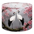 thumbnail image 1 of Linen Drum Lampshades Cranes Beneath Cherry Blossoms Serene Japanese Wildlife 13"x13"x10" Light Shade for Table Lamps Floor Lamp Shades Lampshade Replacement Assembly Required, 1 of 8