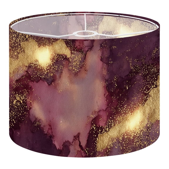 Linen Drum Lampshades Dark gold purple burgundy 13"x13"x10" Light Shade for Table Lamps Floor Lamp Shades Lampshade Replacement Assembly Required