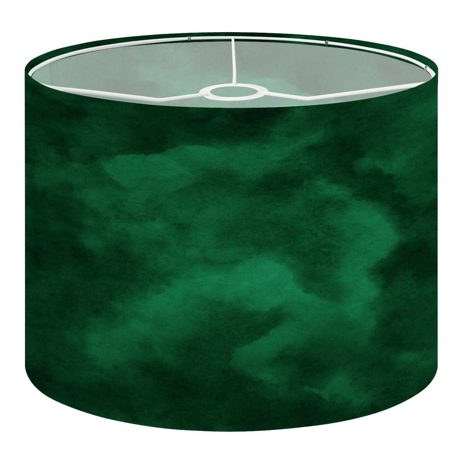 Linen Drum Lampshades Dark green watercolor Emerald green color Art space for design 13"x13"x10" Light Shade for Table Lamps Floor Lamp Shades Lampshade Replacement Assembly Required