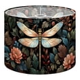 thumbnail image 1 of Linen Drum Lampshades Dragonfly Flight Floral Botanical Soft Pastels 13"x13"x10" Light Shade for Table Lamps Floor Lamp Shades Lampshade Replacement Assembly Required Nursery Decor, 1 of 8