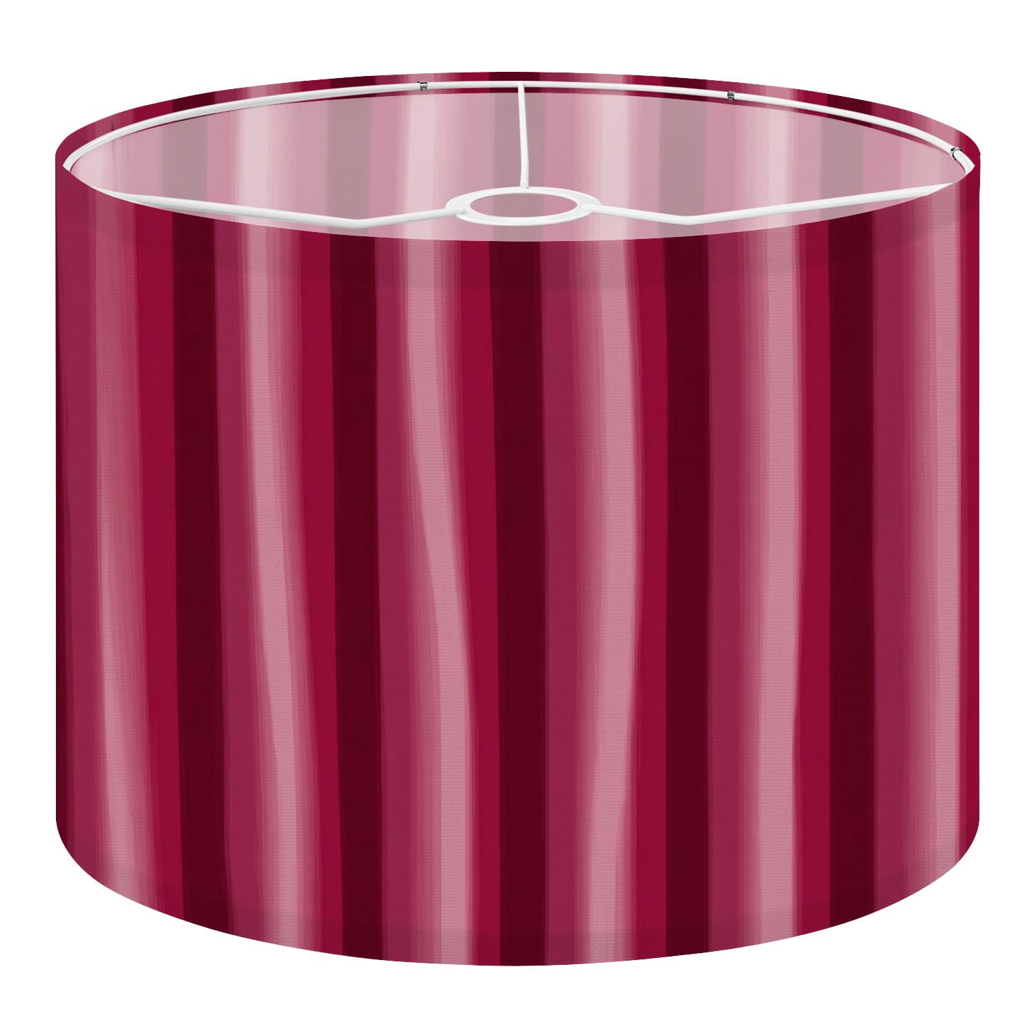 Linen Drum Lampshades Elegant vertical stripes shades burgundy rose create sophisticated 13"x13"x10" Light Shade for Table Lamps Floor Lamps Drum Lamp Shades Lampshade Replacement Assembly Required