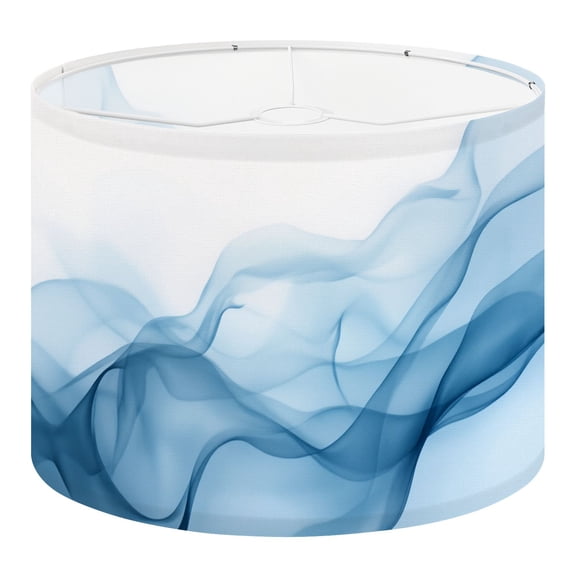 Linen Drum Lampshades Flowing Blue Abstract Waves Soft Translucent Summer Decor 13"x13"x10" Light Shade for Table Lamps Floor Lamp Shades Lampshade Replacement Assembly Required