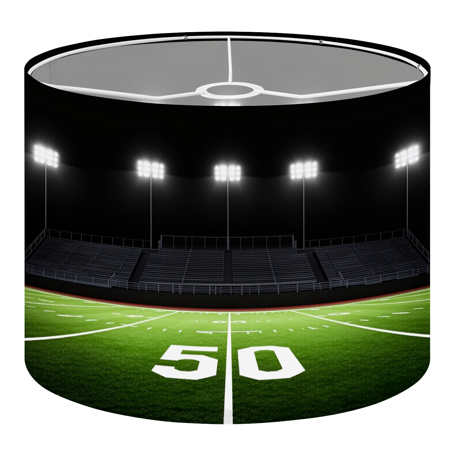 Linen Drum Lampshades Football Field 13"x13"x10" Light Shade for Table Lamps Floor Lamps Drum Lamp Shades Lampshade Replacement Kids Room Nursery Game Room Man Cave Decor Assembly Required