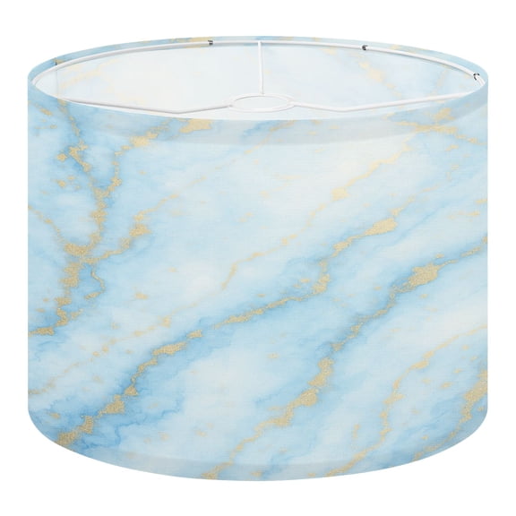 Linen Drum Lampshades Gold Ink Marble Blue Art Paint Foil Marble Watercolor Foil Seamless 13"x13"x10" Light Shade for Table Lamps Floor Lamp Shades Lampshade Replacement Assembly Required