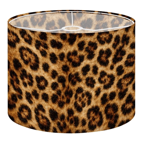 Linen Drum Lampshades Leopard skin seamless design print textile fabric 13"x13"x10" Light Shade for Table Lamps Floor Lamp Shades Lampshade Replacement Assembly Required
