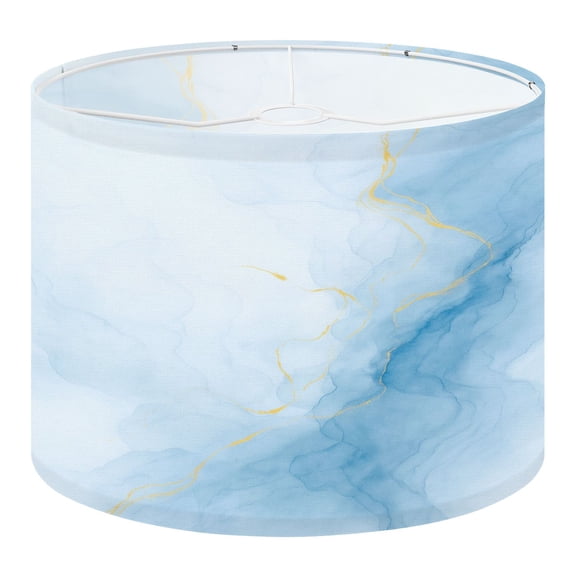 Linen Drum Lampshades Light blue watercolor fluid Dusty blue golden frame Winter wedding 13"x13"x10" Light Shade for Table Lamps Floor Lamp Shades Lampshade Replacement Assembly Required