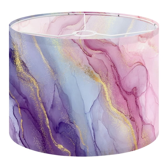 Linen Drum Lampshades Marble texture Swirling patterns purple pink marble ink 13"x13"x10" Light Shade for Table Lamps Floor Lamp Shades Lampshade Replacement Assembly Required