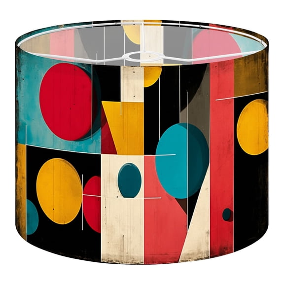 Linen Drum Lampshades Mid Century Fifties Modern Retro Luxurious Graphic 13"x13"x10" Light Shade for Table Lamps Floor Lamp Shades Lampshade Replacement Assembly Required