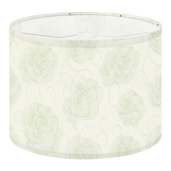 Linen Drum Lampshades Modern Green Decorative Spirals Line Abstract 13"x13"x10" Light Shade for Table Lamps Floor Lamps Drum Lamp Shades Lampshade Replacement Assembly Required