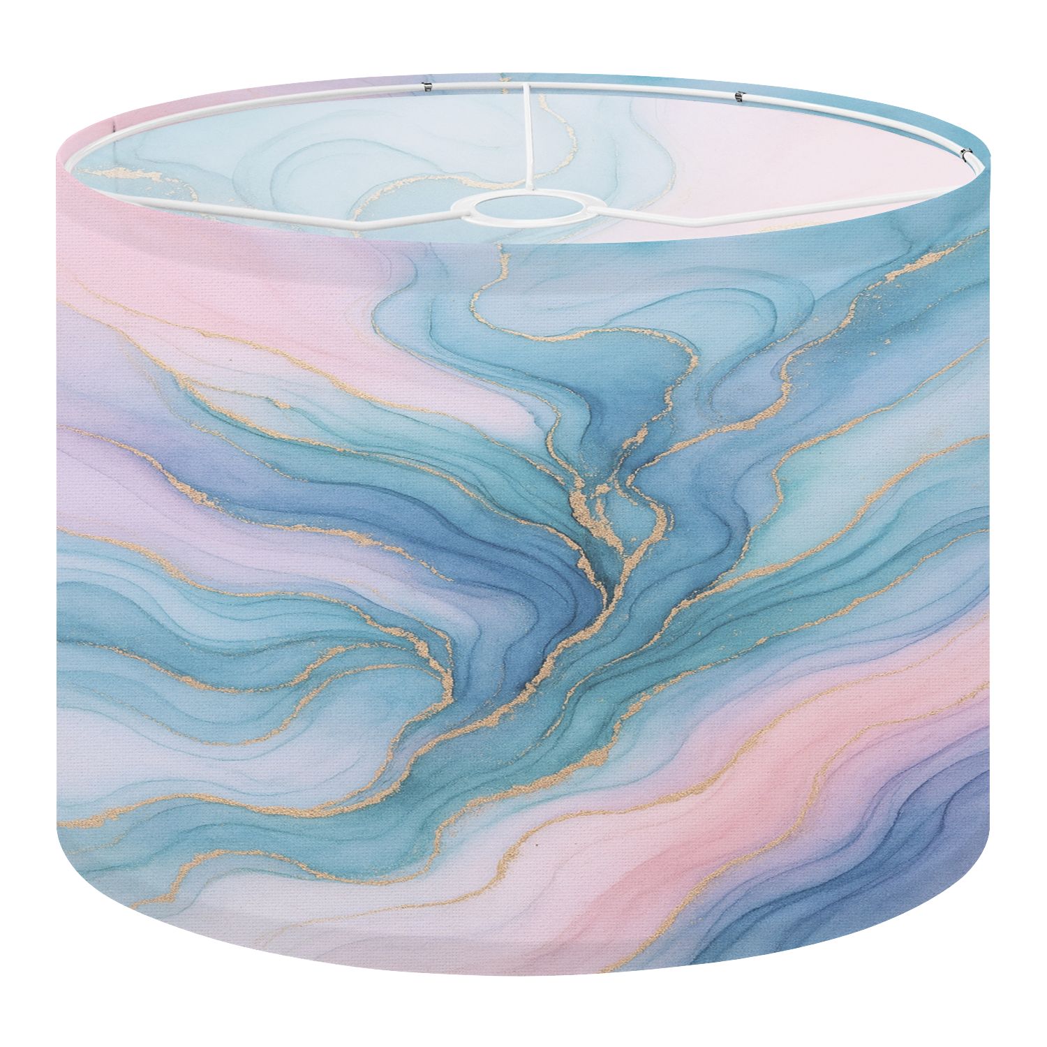 Linen Drum Lampshades Natural luxury abstract fluid art painting alcohol ink technique 13"x13"x10" Light Shade for Table Lamps Floor Lamp Shades Lampshade Replacement Assembly Required