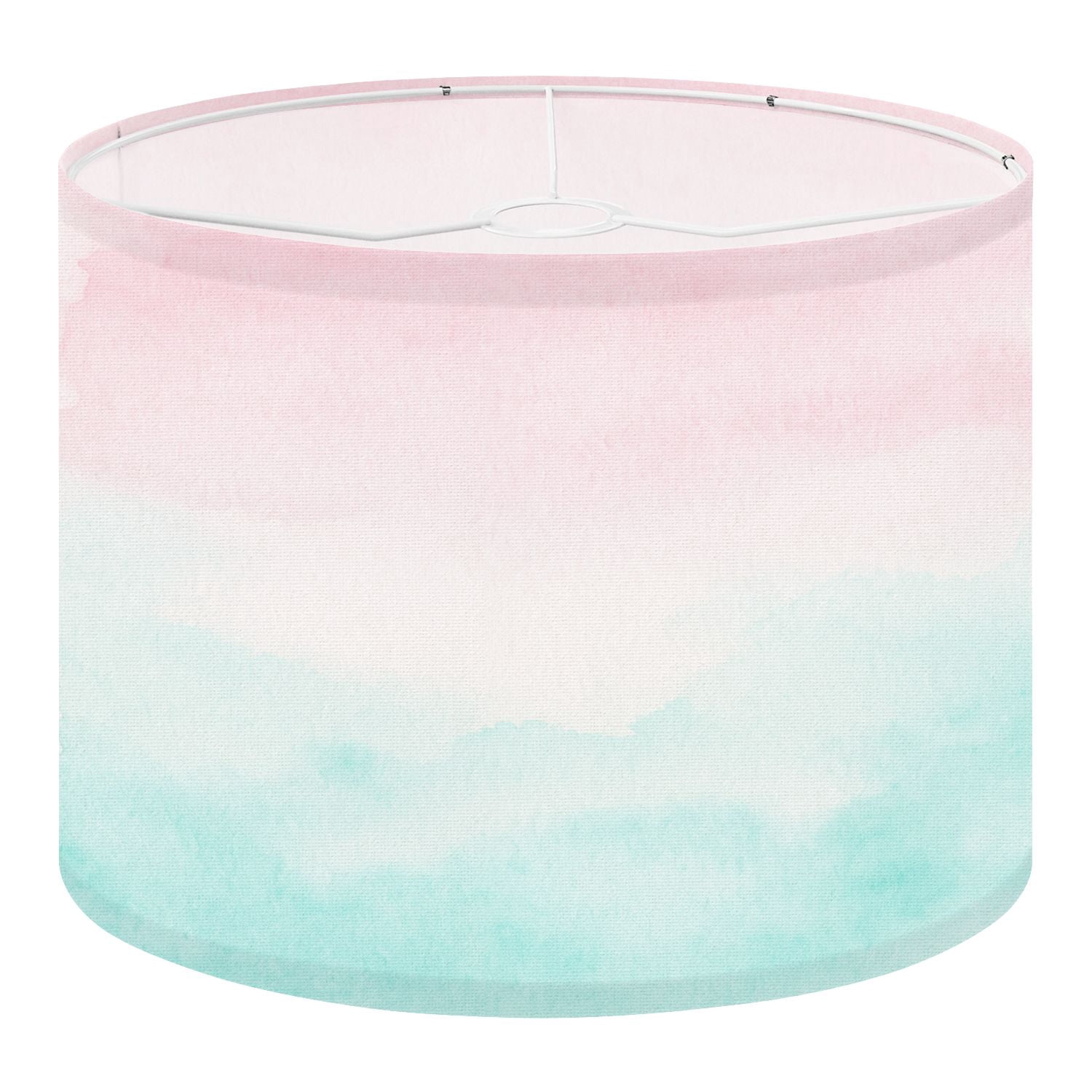 Linen Drum Lampshades Pastel Summer Springtime Ombre Pink Millennial Pale Mint Green Grunge 13"x13"x10" Light Shade for Table Lamps Floor Lamp Shades Lampshade Replacement Assembly Required