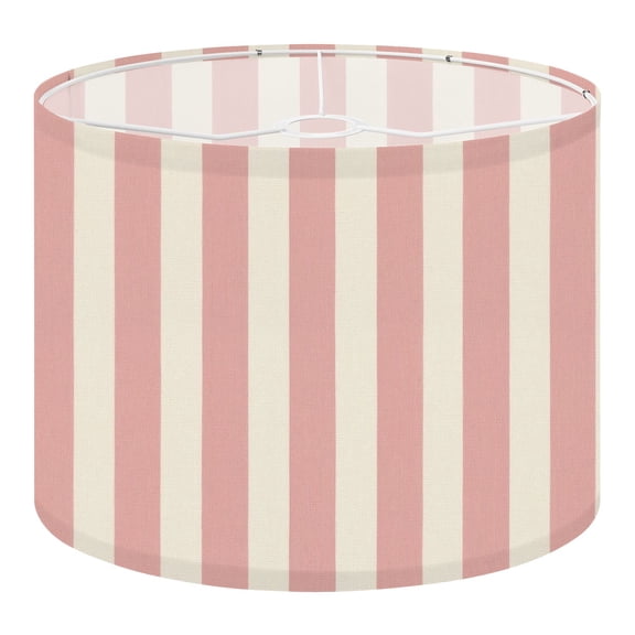 Linen Drum Lampshades Pink Cream Striped Vertical Stripes 13"x13"x10" Light Shade for Table Lamps Floor Lamps Drum Lamp Shades Lampshade Replacement Assembly Required