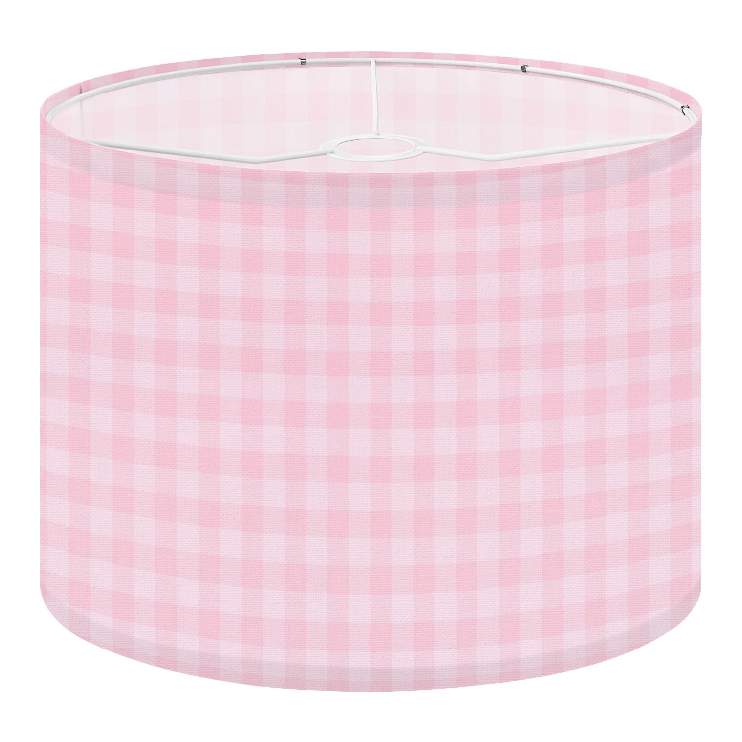 Linen Drum Lampshades Pink Gingham Checkered Seamless Soft Romantic Checkered Valentine 13"x13"x10" Light Shade for Table Lamps Floor Lamp Shades Lampshade Replacement Assembly Required