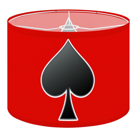 Linen Drum Lampshades Poker Playing Cards Black Red Diamond Spades Club Heart Casino 13"x13"x10" Light Shade for Table Lamps Floor Lamp Shades Lampshade Replacement Assembly Required