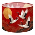 thumbnail image 1 of Linen Drum Lampshades Red Sky Elegant Cranes Traditional Wildlife Oriental 13"x13"x10" Light Shade for Table Lamps Floor Lamp Shades Lampshade Replacement Assembly Required, 1 of 8