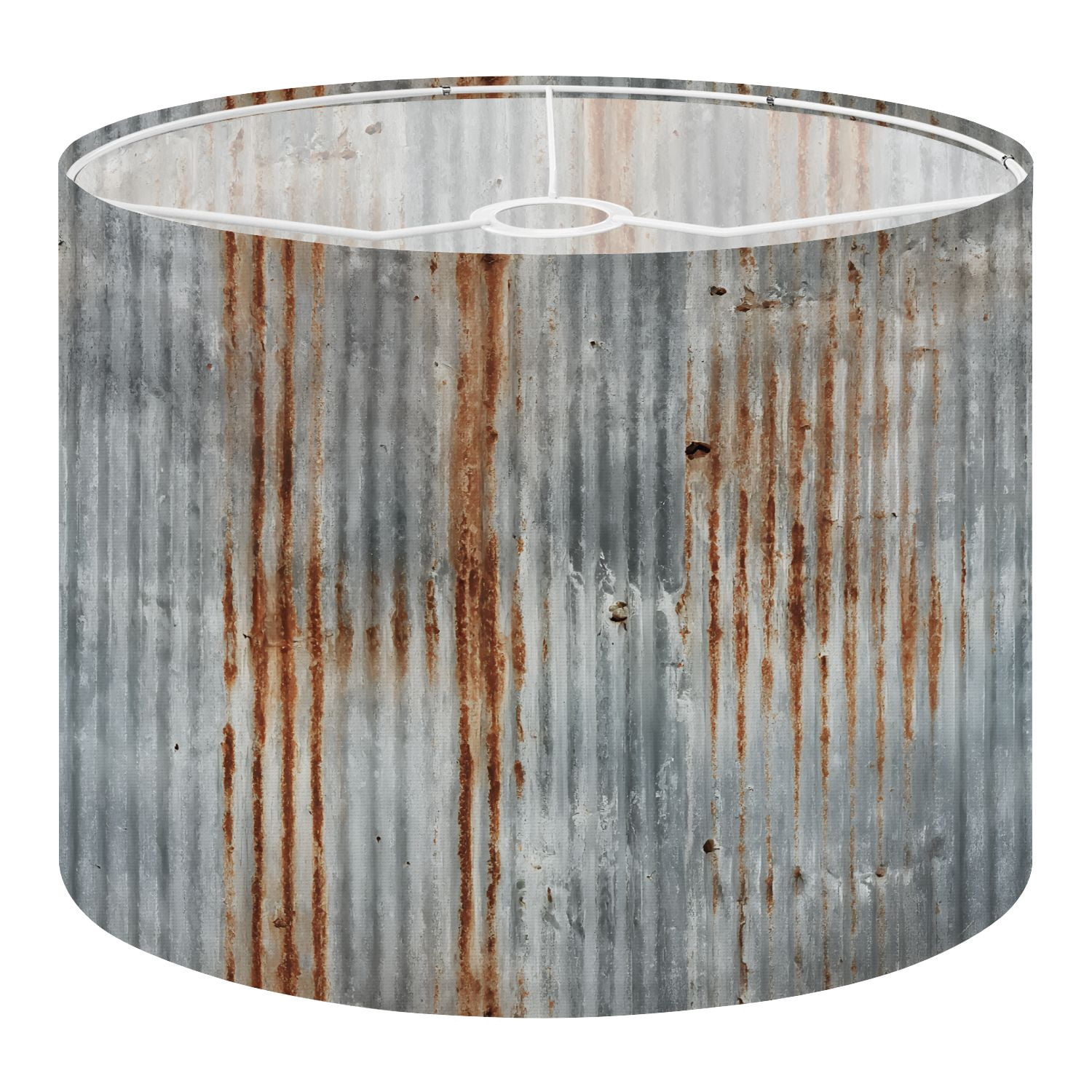 Indicator Light Ridges Texture Linen Drum Lampshades Rusty Corrugated Metal Texture Vertical Ridges ...
