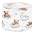 thumbnail image 1 of Linen Drum Lampshades Seamless teddy bears clouds moon stars watercolor hand drawn 13"x13"x10" Light Shade for Table Lamps Floor Lamp Shades Lampshade Replacement Assembly Required, 1 of 8