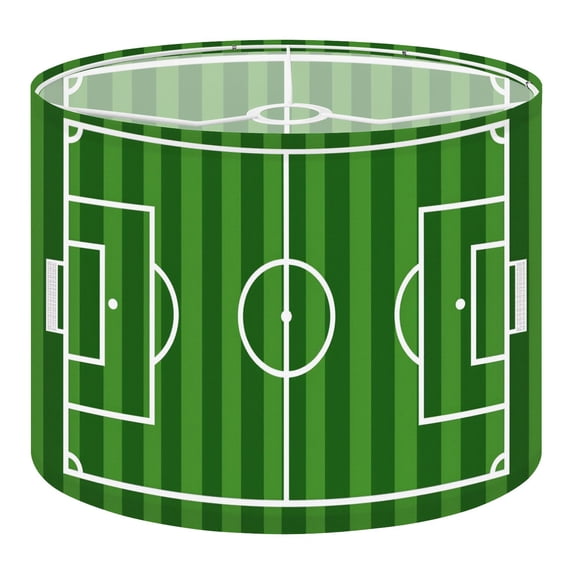 Linen Drum Lampshades Soccer field Football stadium green grass painted line Sport play 13"x13"x10" Light Shade for Table Lamps Floor Lamps Drum Lamp Shades Lampshade Replacement Assembly Required