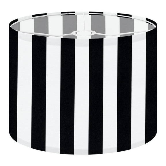 Linen Drum Lampshades Striped Black White 13"x13"x10" Light Shade for Table Lamps Floor Lamps Drum Lamp Shades Chandelier Lamp Shades Lampshade Replacement Assembly Required