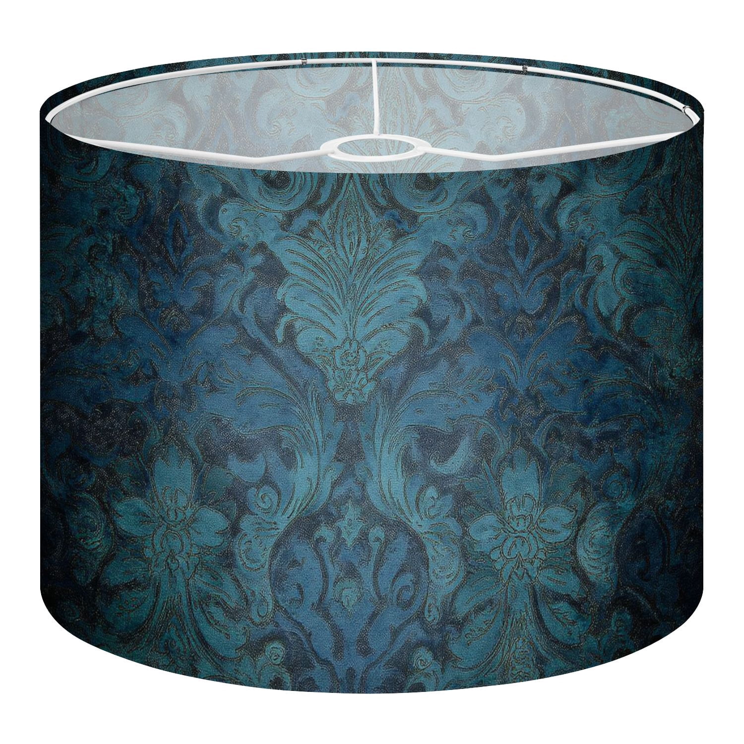 Linen Drum Lampshades Teal Blue Victorian 13"x13"x10" Light Shade for Table Lamps Floor Lamps Drum Lamp Shades Lampshade Replacement Assembly Required