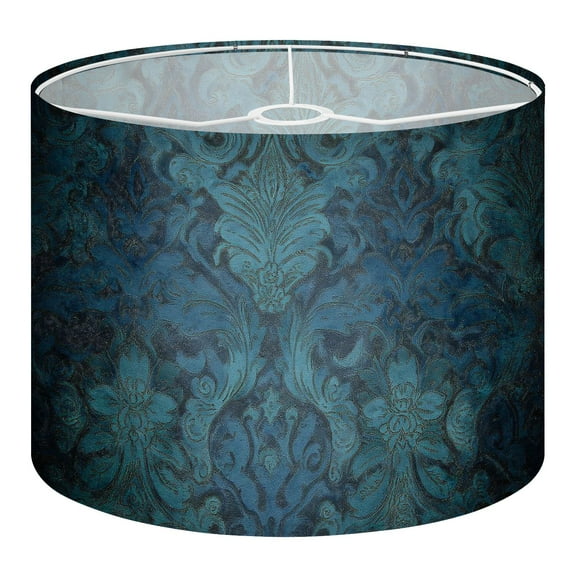 Linen Drum Lampshades Teal Blue Victorian 13"x13"x10" Light Shade for Table Lamps Floor Lamps Drum Lamp Shades Lampshade Replacement Assembly Required