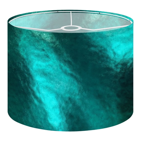 Linen Drum Lampshades Teal Metallic effect foil Turquoise sparkle marble 13"x13"x10" Light Shade for Table Lamps Floor Lamps Drum Lamp Shades Lampshade Replacement Assembly Required