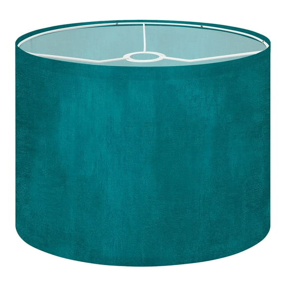 Linen Drum Lampshades Teal green solid colored abstract canvas texture Vintage grunge Year 13"x13"x10" Light Shade for Table Lamps Floor Lamps Drum Lamp Shades Lampshade Replacement Assembly Required