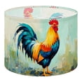 thumbnail image 1 of Linen Drum Lampshades Vibrant Rooster Painting Bold Colors Brushstroke Details 13"x13"x10" Light Shade for Table Lamps Floor Lamp Shades Lampshade Replacement Assembly Required Nursery Decor, 1 of 8