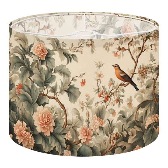 Linen Drum Lampshades Vintage Floral Botanical Animal Prints Nature Bird Flowers 13"x13"x10" Light Shade for Table Lamps Floor Lamp Shades Lampshade Replacement Assembly Required