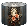 thumbnail image 1 of Linen Drum Lampshades Vintage Wall Clock Roses Gears Steampunk Style 13"x13"x10" Light Shade for Table Lamps Floor Lamp Shades Lampshade Replacement Assembly Required, 1 of 8
