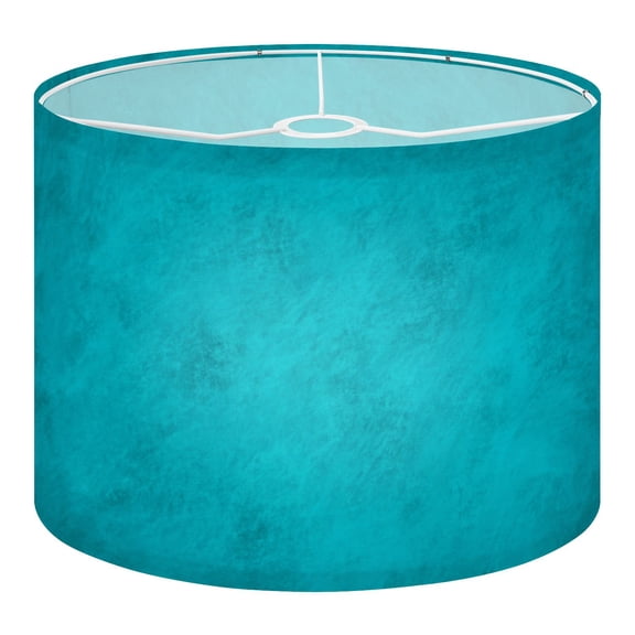 Linen Drum Lampshades teal blue marbled texture bright center 13"x13"x10" Light Shade for Table Lamps Floor Lamps Drum Lamp Shades Lampshade Replacement Assembly Required