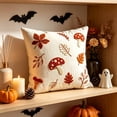 thumbnail image 1 of Linen Embroidery Throw Pillow Cover Red Spotted Leaf Decorative Cushion Case Fall Pillowcase for Sofa Couch 18x18 by OVFUIZ, 1 of 6