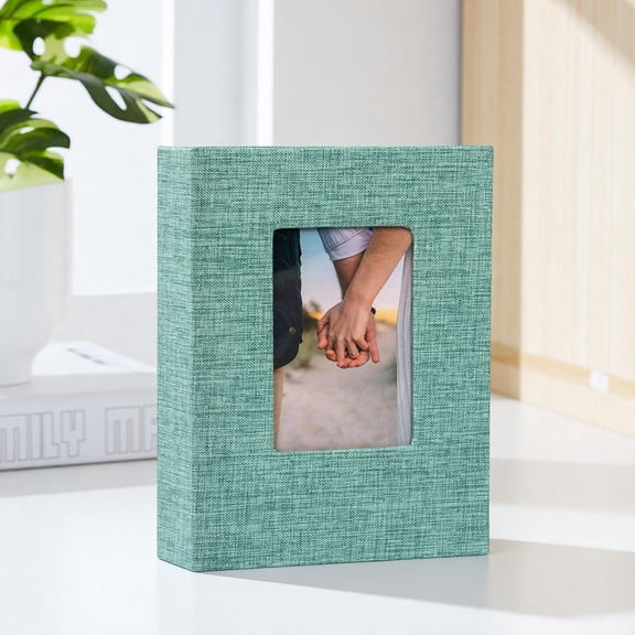 Linen Fabric Photo Album with Front Window, 36-Page 6-Inch Picture Book Holds 72 Photos, Hard Cover Memory Book for Family, Travel, Baby, Wedding & Gift