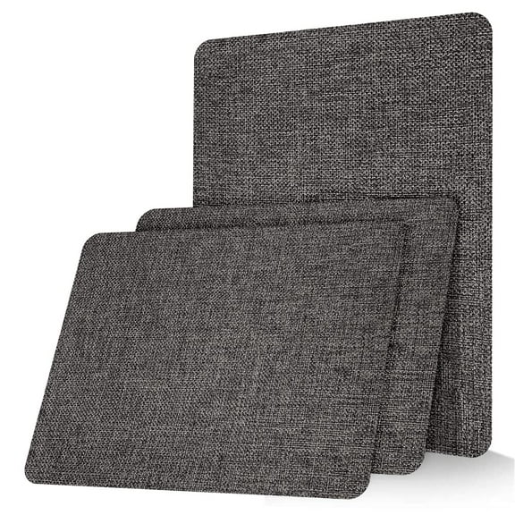 Linen Fabric Repair Patch - 3 Self-Adhesive Patches, Dark Grey