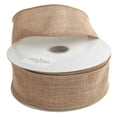 thumbnail image 1 of Linen Fabric Ribbon Wired Edge, 2-1/2-Inch, 50 Yards, Toffee, 1 of 1