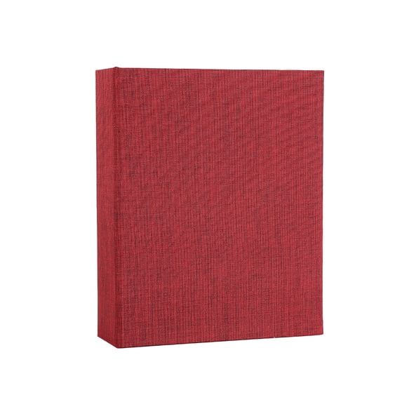 Linen Fabric Slip In Pocket Photo Album, Single Grid 100 Sheets Picture Storage Book Family Memory Collecting Binder Holder for Photo Album Display Organizer Gift 6.5x4.72in Red