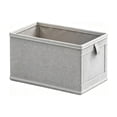 thumbnail image 1 of Linen Fabric Storage Basket with Side Pull Tab Foldable Frame Garment Bin for Bedroom Wardrobe Dresser Dorm Household Apparel Towel Small Accessory Organizer, 1 of 5