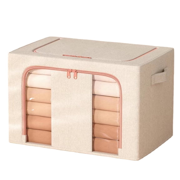 Linen Fabric Storage Box - Large Capacity Organizer for Clothes and Bedding