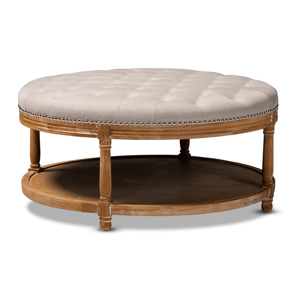 Woodberry tufted 2024 cocktail ottoman