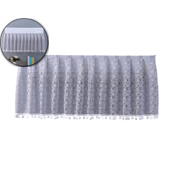 Linen Farmhouse Kitchen Curtains, Valances for Windows with Linen and Lace, Rustic Curtains for Bathroom Window, Kitchen, Cafe Curtain, 40" x 15", Gray